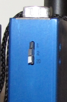 close-up of tip slot