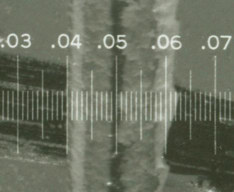 close-up of the reticle